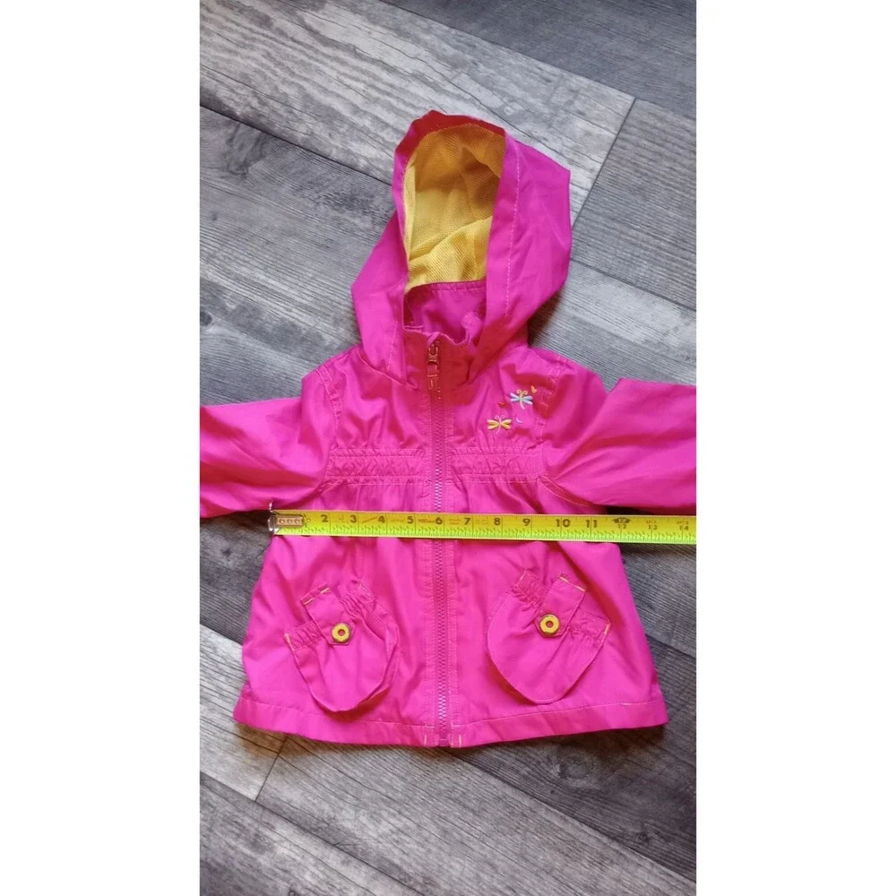 Carter's Girls 24 Mths Pink With Yellow Trim Full Snap Rain Jacket